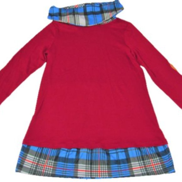 Women's Loose Neck Dress With Patch Elbow Sleeves - Picture 1 of 5
